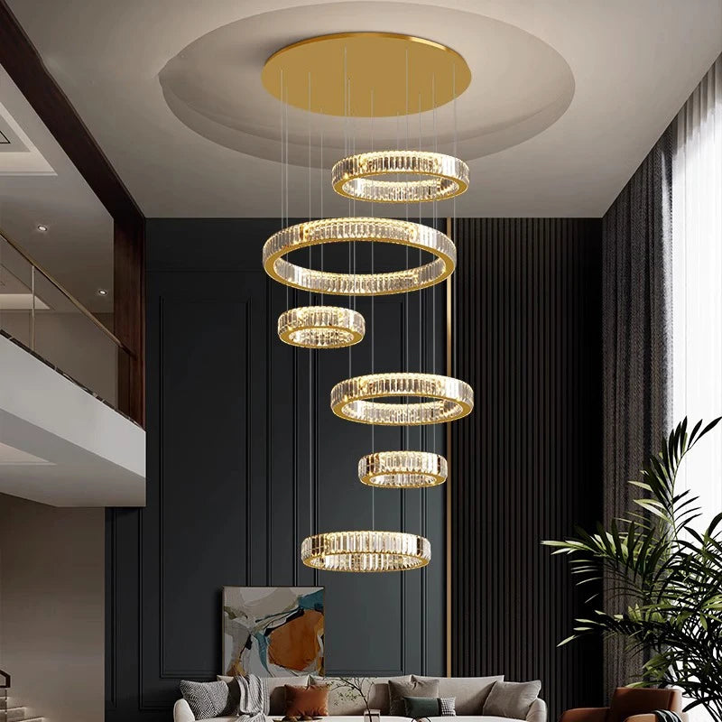 Nordic home decor Crystal chandelier Dining room chandelier ceiling lamp villa chandelier stair lamp interior lighting fixture