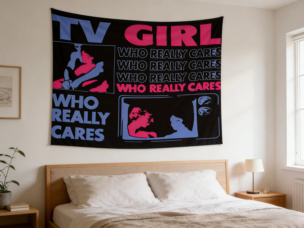 TV GIRL Tapestry Bohemian Style Tapestry Suitable For Various Festivals Bedroom Dormitory and Party Aesthetic Wall Hanging Decor