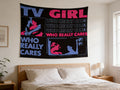 TV GIRL Tapestry Bohemian Style Tapestry Suitable For Various Festivals Bedroom Dormitory and Party Aesthetic Wall Hanging Decor