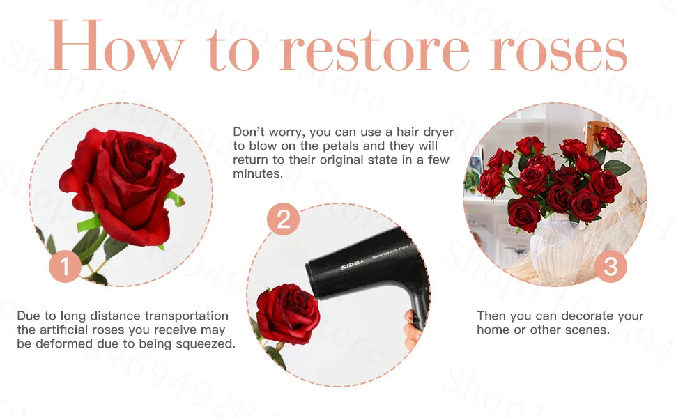 24-80Pcs Artificial Roses Flowers 3.9''Big Velvet Rose Artificial Flowers with Long Stems for Wedding Mothers Day Decor