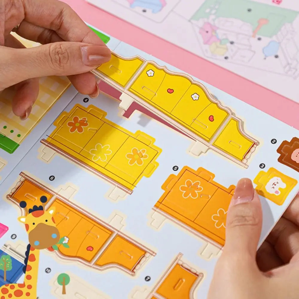 Cute 3D Model 3D Room Model Puzzle Toys Bedroom Living 3D Room Cardboard Bathroom Room Room Model Craft Toys Kids