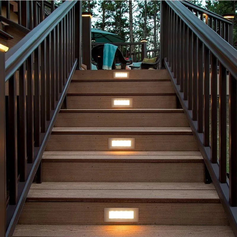 LED Deck Step Light 15Leds Underground Lamp Recessed Stair Paitio Ground Spot Light Floor Garden Landscape Wall Outdoor Lighting