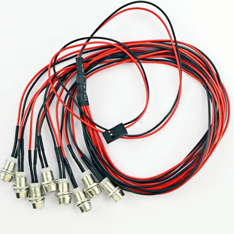 RC model car lights, 2  4  6  8  red and white  3/5mm LED cup,  spot  light