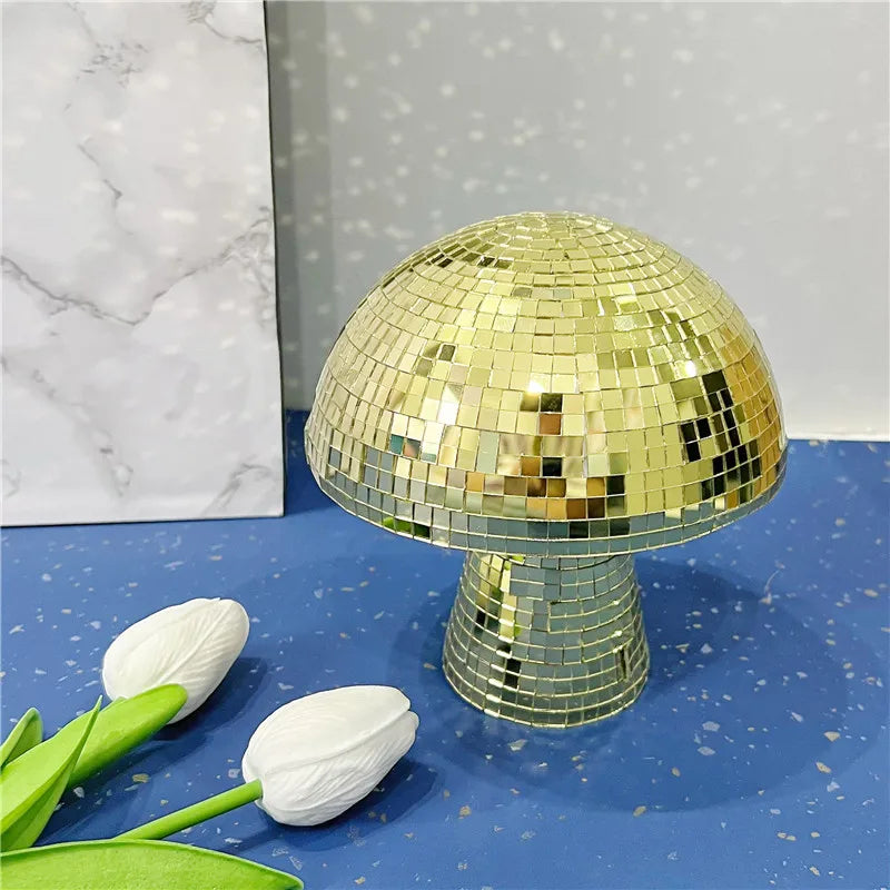 Disco Mushroom Decor Bedroom Decor Wedding Decor Party Decor Home Decor Mirrored Glass Tile Art Home Decoration