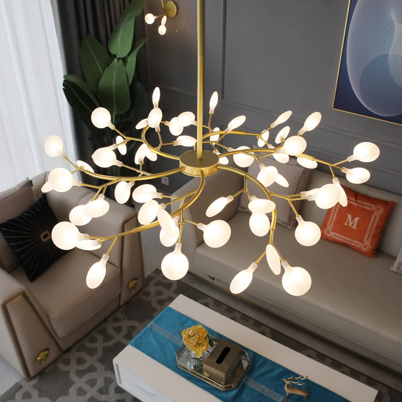 Modern LED Chandelier Living Room Bedroom Kitchen Nordic Gorgeous Firefly Lamp Home Indoor Lighting Luxurious Decor Hanging Lamp