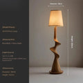 New Chinese Medieval Retro Solid Wood Artistic Floor Lamp LED Standing Light for Living Room Sofa Side Home Decor Room Decor