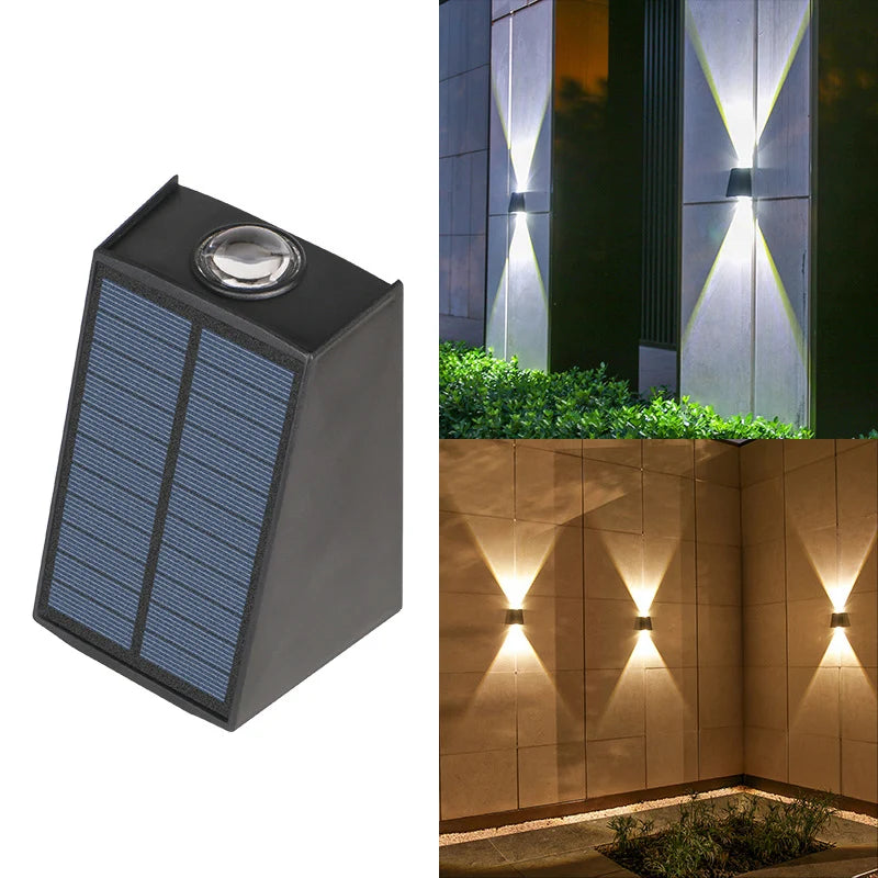 2LEDs Solar Outdoor Lights,Waterproof Atmosphere Lighting,Decorative Wall Lam for Garden Yard Porch Balcony Walkway Camping Deco