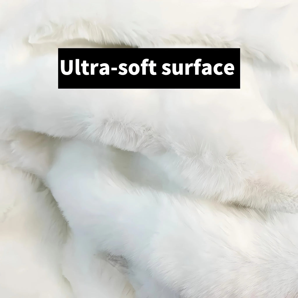 Rabbit Fur Area Rug–Soft Thick Non-Slip Waterproof Machine-Washable for Living Room and Bedroom Decor