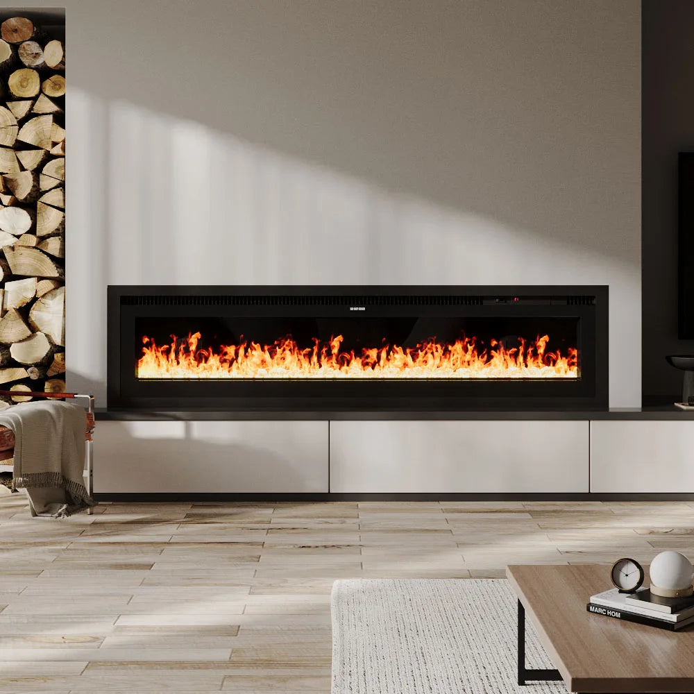 【Breeins】Electrical Fireplace with Remote, Home Decor 12 Vibrant Flame Colours, Adjustable Heating Modes, and Safety Features