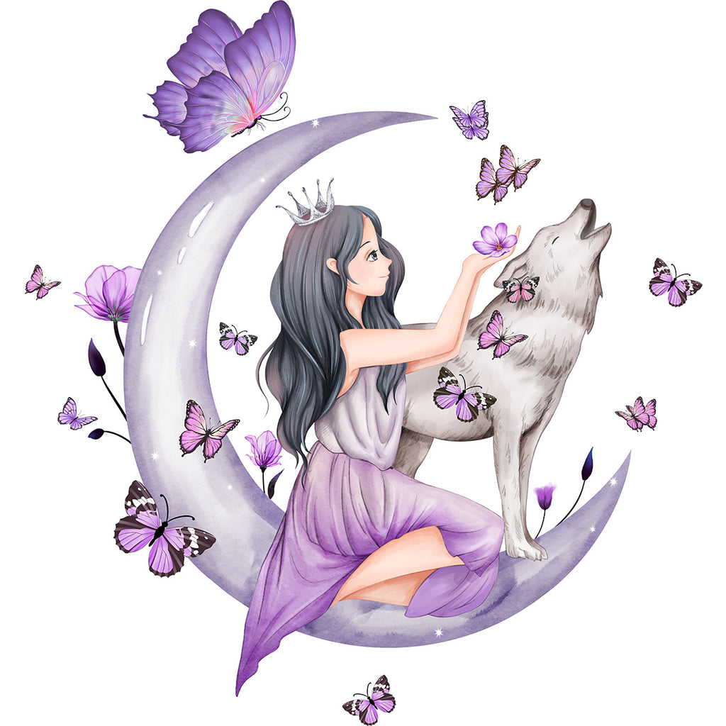 Girl moon Wall Stickers for Bedroom Living Room Decoration Room  Decals Daughter Room Wallpaper Baby Room Wall Stickers