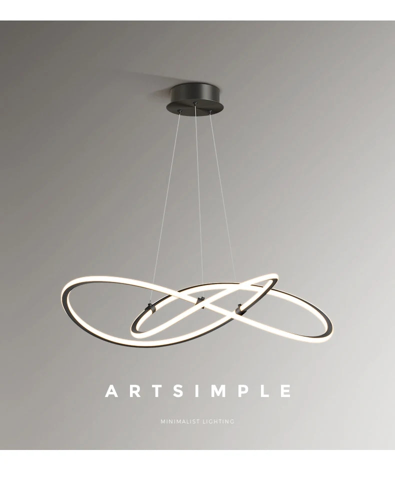 Simple Modern Ceiling Chandelier Adjustable Indoor Lighting High Brightness for Living Room Dining Room Bedroom Decor Ornament