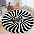 3D Vortex Optical Illusion Rugs Trap Area Rugs Not-Slip Round Rugs Area Carpets for Living Room Short Plush Trap Swirl Carpet