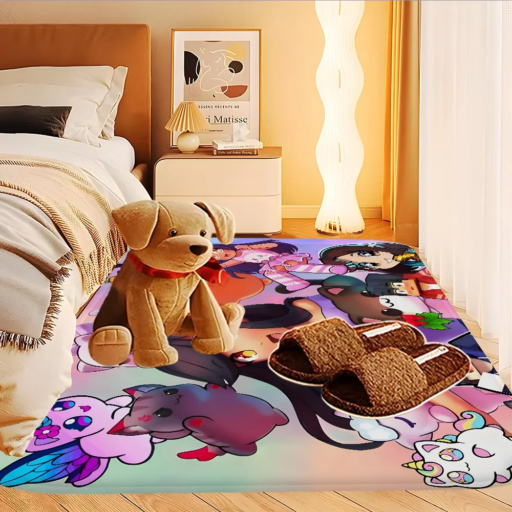 Cute Aphmau with Wings Long Rugs Cheaper Anti-slip Modern Living Room Balcony Printed Bedside Area Rugs