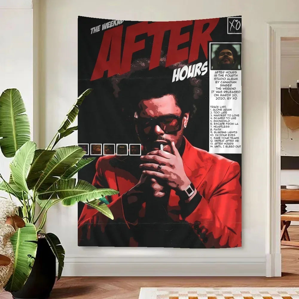 The Weeknd Tapestry Art Printing Art Science Fiction Room Home Decor Wall Art Decor