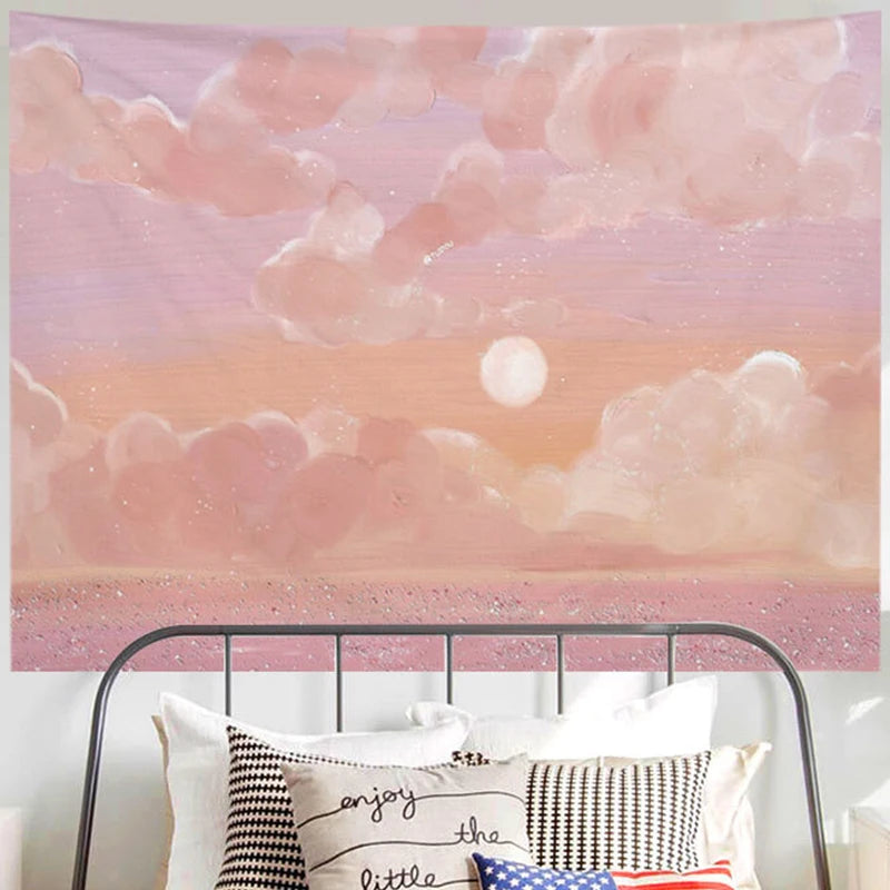 Ashou Oil Painting Scenery Tapestry Dorm Room Decoration Aesthetic Tapestry Wall Tapestry Decor Wall Hanging Tapestry Decoration