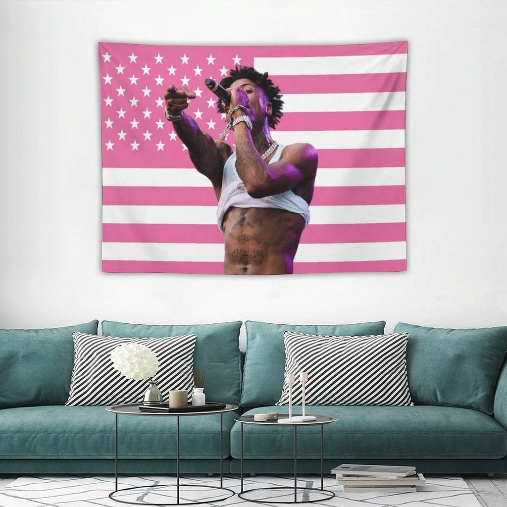 YoungBoy Rapper Tapestry, Music Art Poster Flag for Room Aesthetic, Bedroom, Living Room, Home Office, Dorm & Party Decor
