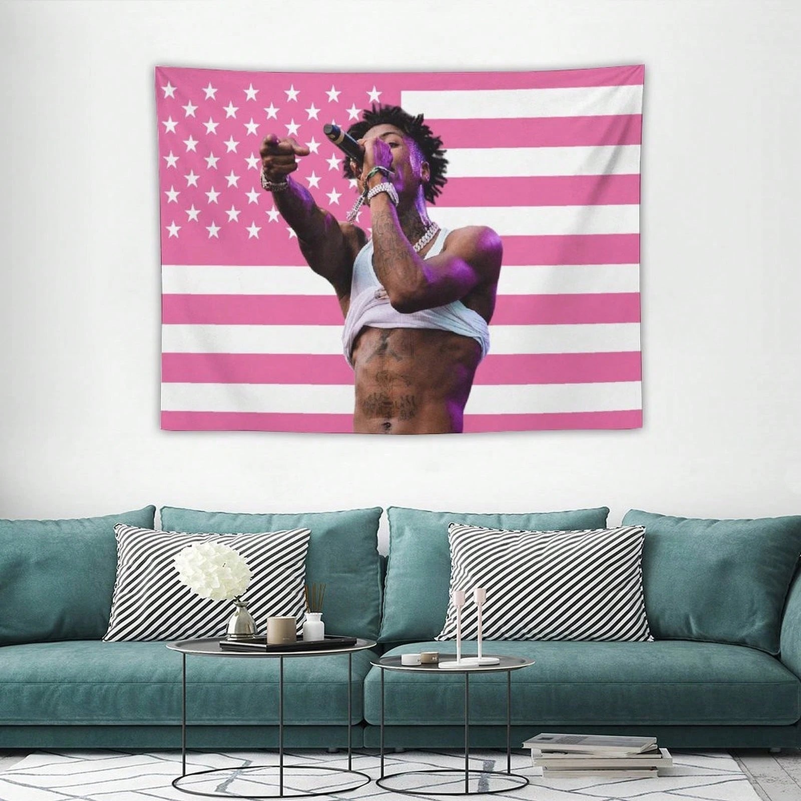 YoungBoy Rapper Tapestry, Music Art Poster Flag for Room Aesthetic, Bedroom, Living Room, Home Office, Dorm & Party Decor