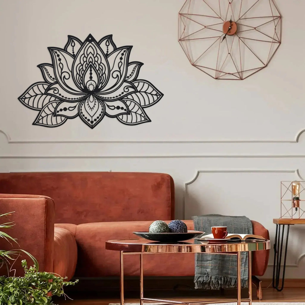 1Pc Metal Lotus Flower Mandala Wall Art, Metal Wall Decor, Meditation Room Decor, Lotus Wall Decor, Zen Decor, Yoga Gifts