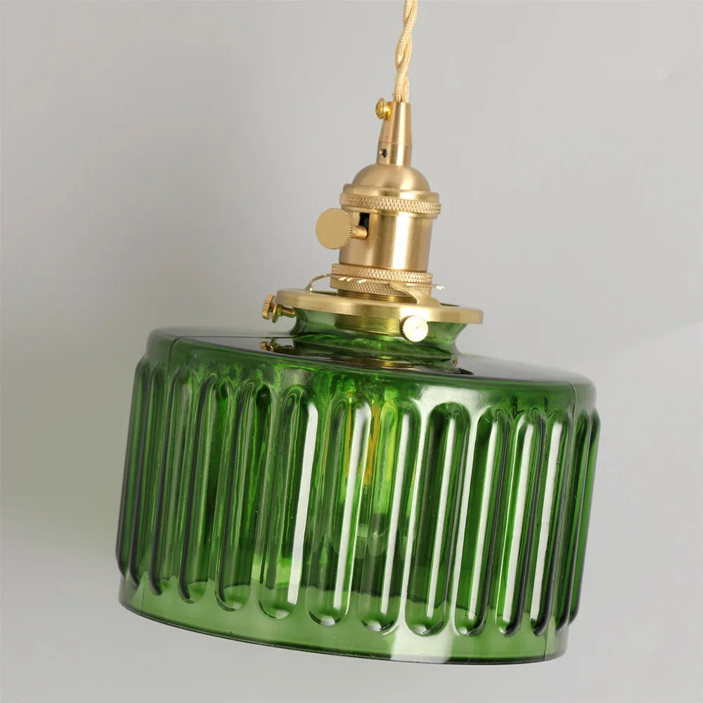 VETRULUS Led Crystal Pendant Light Green Chandelier Modern Hanging Ceiling Lamp Dining Room Kitchen Island Retro Home Decor