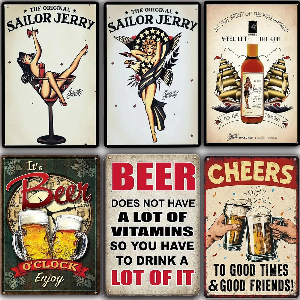 1pc Vintage beer Metal Tin Sign , Vintage Plaque Decor, Wall Art Decor, For Room Decor, Home Decor, Restaurant Decor, Bar Decor,