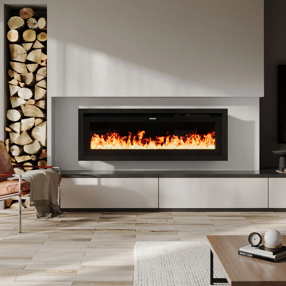 【Breeins】Electrical Fireplace with Remote, Home Decor 12 Vibrant Flame Colours, Adjustable Heating Modes, and Safety Features