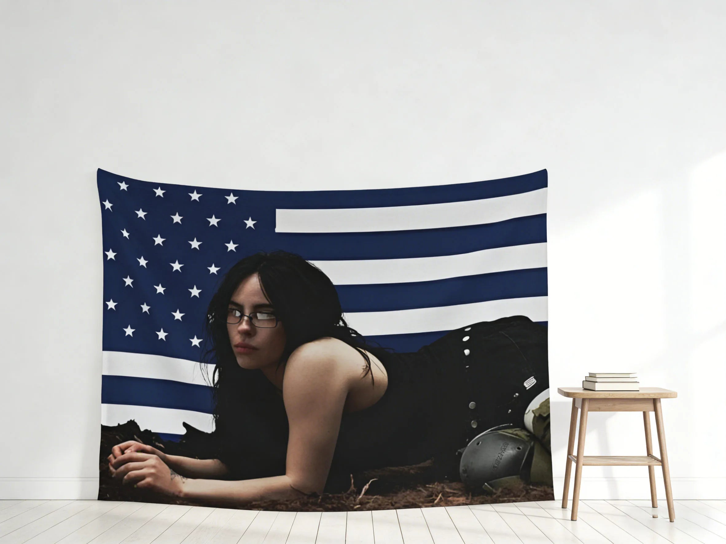 Billie Eilish Vintage Tapestry Bohemian Style Tapestry American Flag Tapestry Bedroom Tapestry Aesthetic Wall Hanging Decor Art