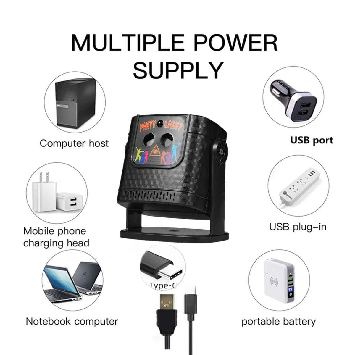 Party Lights, DJ Disco Lights, Strobe Lights, Projection Projector, USB-Powered Projector Lights, Home Atmosphere Lights