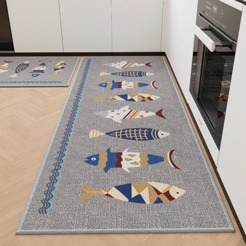 Rugs for Kitchen Floor Mat Anti-slip Dirt-resistant Foot Mats Home Laundry Balcony Oil-proof Mats Washable Easy Clean Rug 양탄자