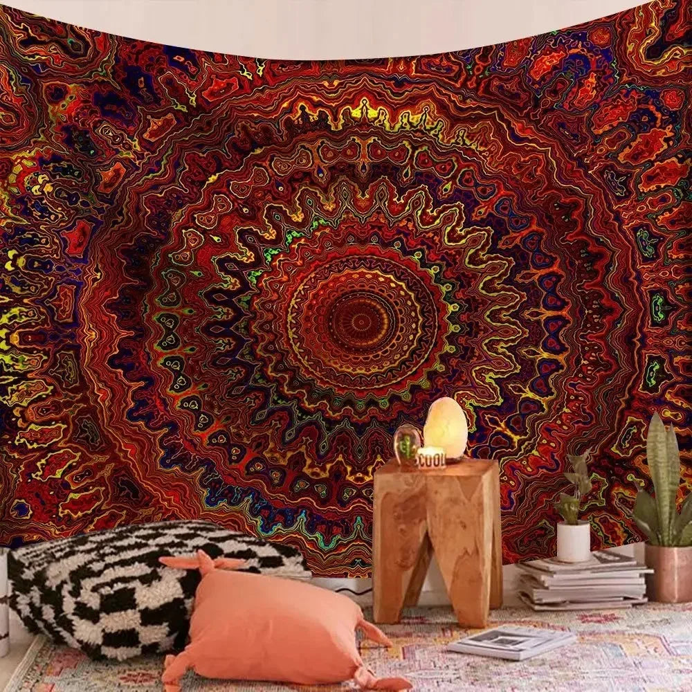 Bohemian Decorative Wall Cloth Tapestry Psychedelic Hippie Night Moon Tapestry Mandala Tapestry Indian Mandala