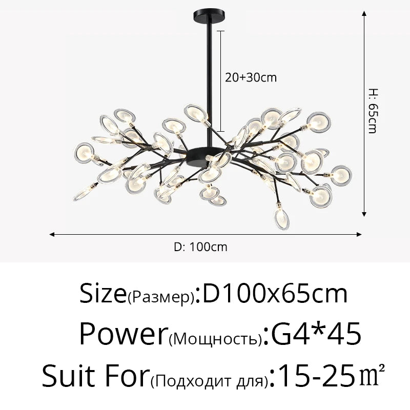 Modern LED Chandelier Living Room Bedroom Kitchen Nordic Gorgeous Firefly Lamp Home Indoor Lighting Luxurious Decor Hanging Lamp