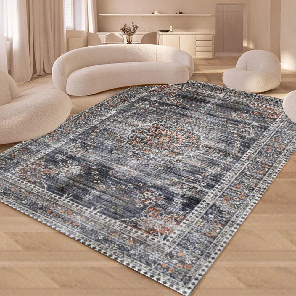 Traditional Oriental Area Rug Geometric Distressed Living Room Kitchen Dining Area Rugs Ethnic Soft Bedroom Rugs Kitchen Rugs