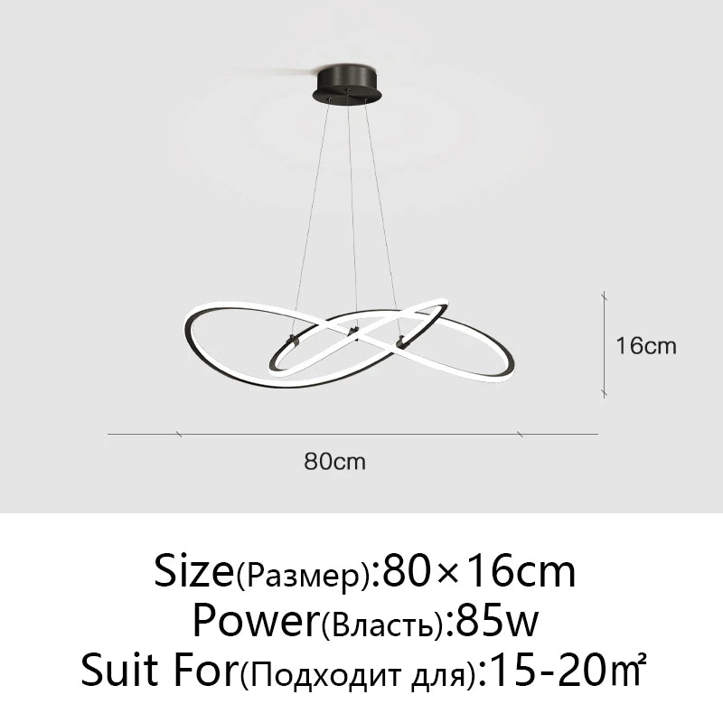 Simple Modern Ceiling Chandelier Adjustable Indoor Lighting High Brightness for Living Room Dining Room Bedroom Decor Ornament