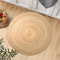 Rustic Wood Grain Round Area Rug Natural Tree Ring Concentric Circle Texture Non-Slip Floor Carpet Minimalist Home Decor Mat