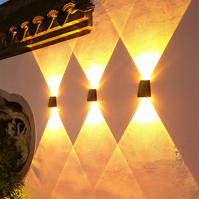 2LEDs Solar Outdoor Lights,Waterproof Atmosphere Lighting,Decorative Wall Lam for Garden Yard Porch Balcony Walkway Camping Deco