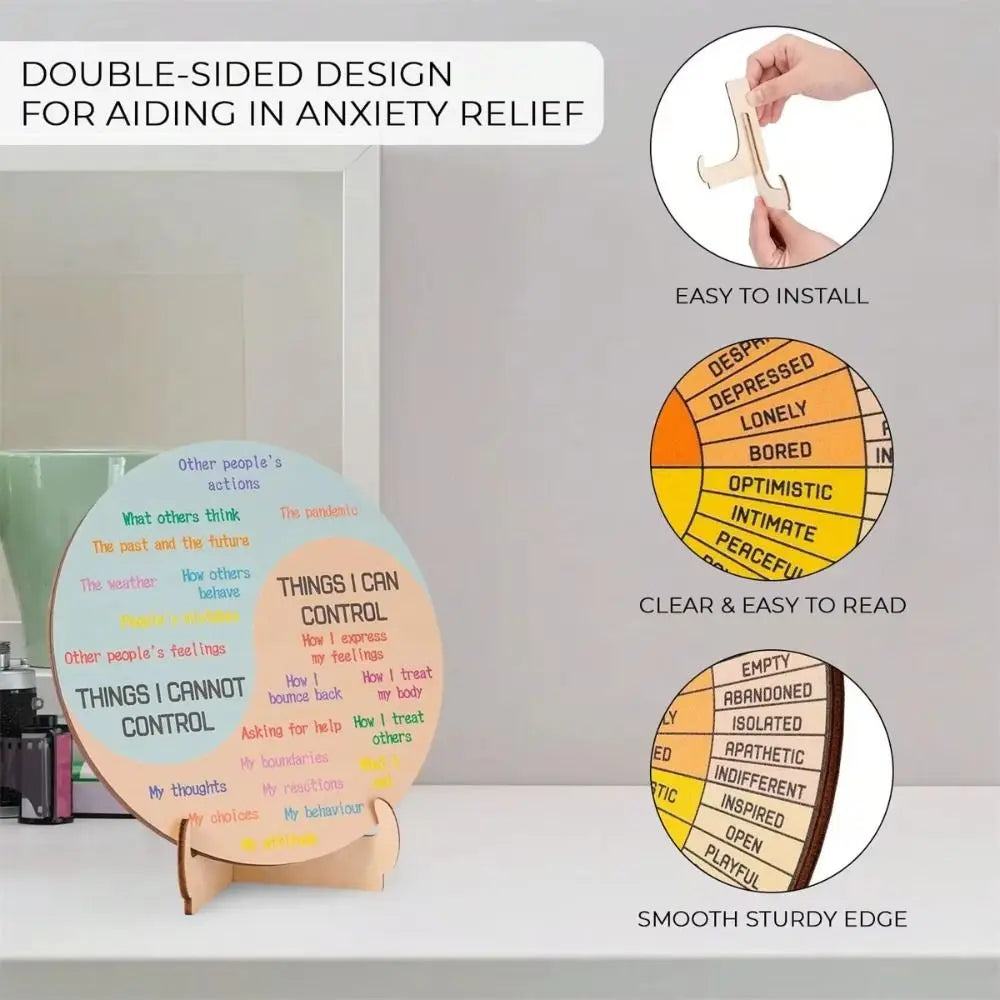 Therapy Office Desk Decor Mental Health Office Emotions Chart Psychology Decor with Stand Double Sided