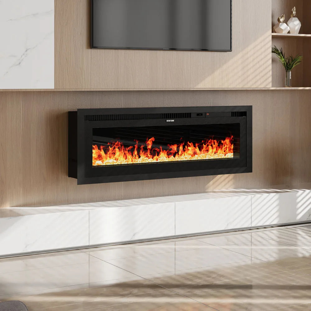 【Breeins】Electrical Fireplace with Remote, Home Decor 12 Vibrant Flame Colours, Adjustable Heating Modes, and Safety Features