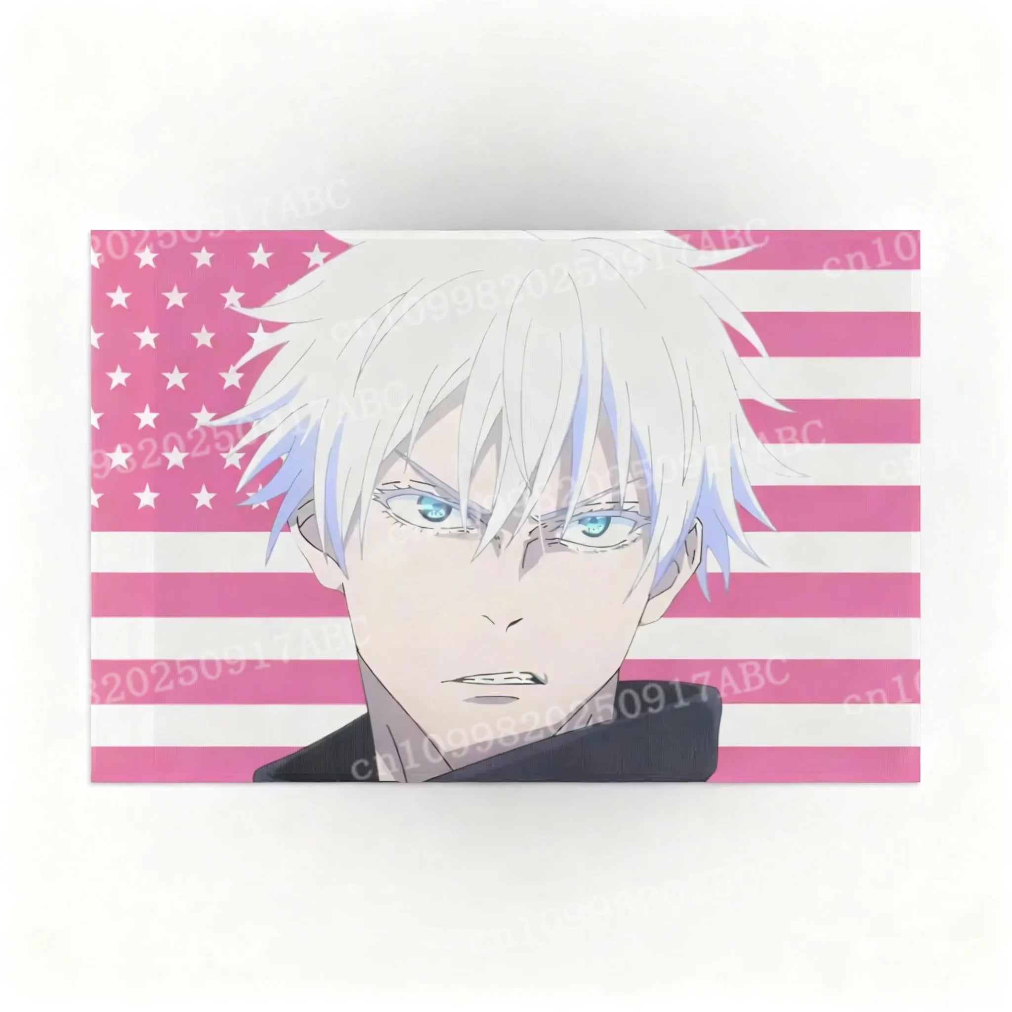 Anime Tapestry Satoru Gojo Pink Flags Wall Tapestries Bedroon Wallpapers Background Wall Cloth Party Banner Decor Home Tapestry