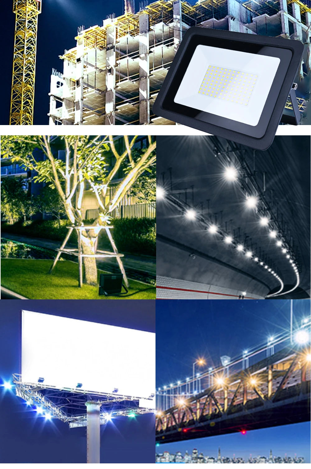 LED Flood Light 10W 20W 30W 50W 100W 220V IP68 Waterproof Outdoor Spotlight Garden Street Lamp Projector Lamp Wall LED Reflector