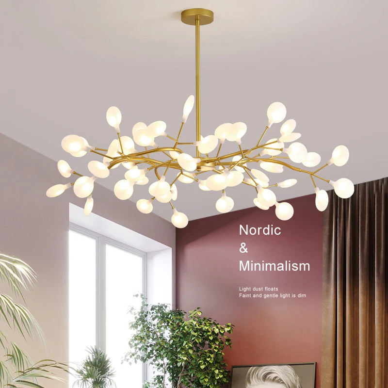 Modern LED Chandelier Living Room Bedroom Kitchen Nordic Gorgeous Firefly Lamp Home Indoor Lighting Luxurious Decor Hanging Lamp
