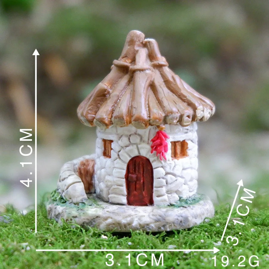 Decor Resin Ornament Miniature Fairy Garden House Villa Miniature Landscape Bonsai Decor Outdoor DIY Dolls House Decoration