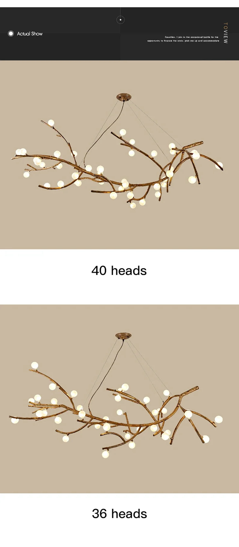 Modern Nordic Retro LED Chandelier For Living Bedroom Tree Branch Art Ceiling Pendant Lights Brown Antique Hanging Lamp Decor Li