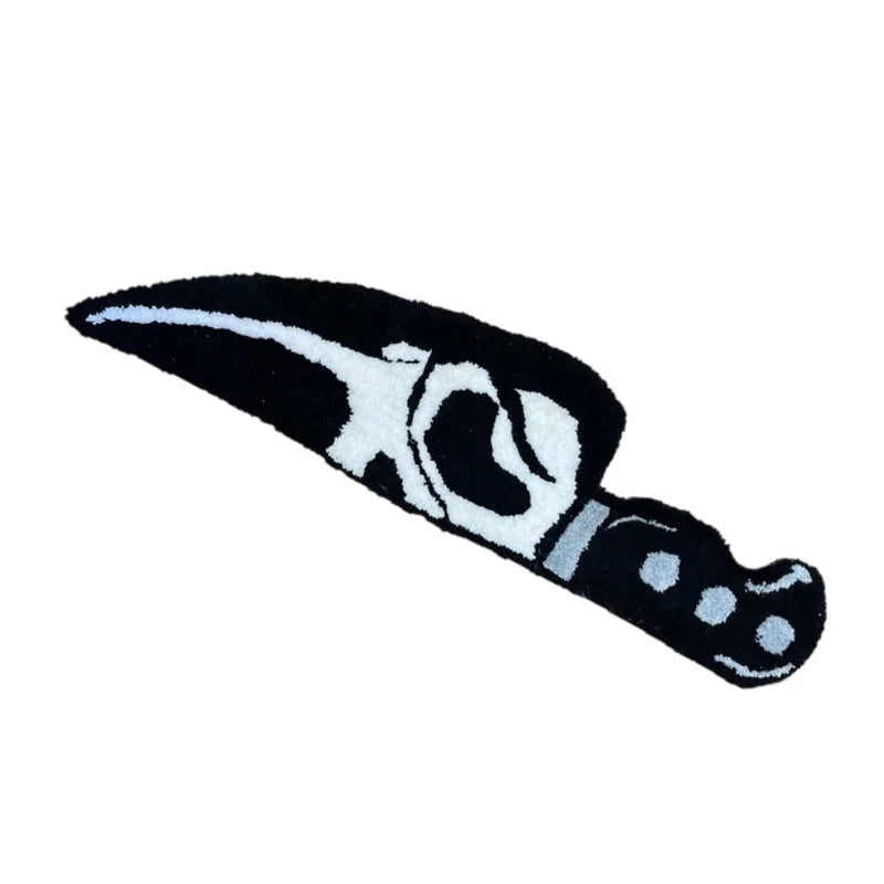 Skull Knife Carpet Horror Scary Scream Bedside Rug Wear Resistant Cashmere Home Welcome Decor 88.9CM