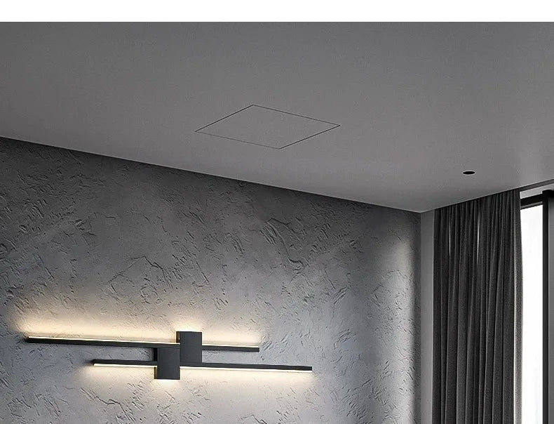 Wall Lamps LED Lights Simple Modern Sofa Living Room Decor TV Background Decoration Wood Grille Bedroom Bar Long Strip Wall Lamp