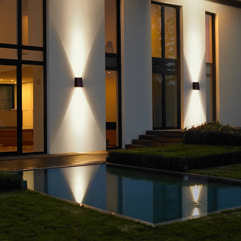2LEDs Solar Outdoor Lights,Waterproof Atmosphere Lighting,Decorative Wall Lam for Garden Yard Porch Balcony Walkway Camping Deco