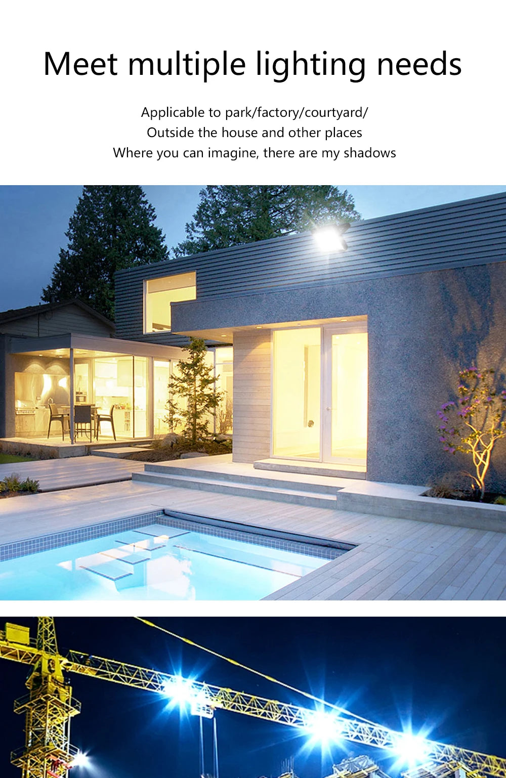 LED Flood Light 10W 20W 30W 50W 100W 220V IP68 Waterproof Outdoor Spotlight Garden Street Lamp Projector Lamp Wall LED Reflector