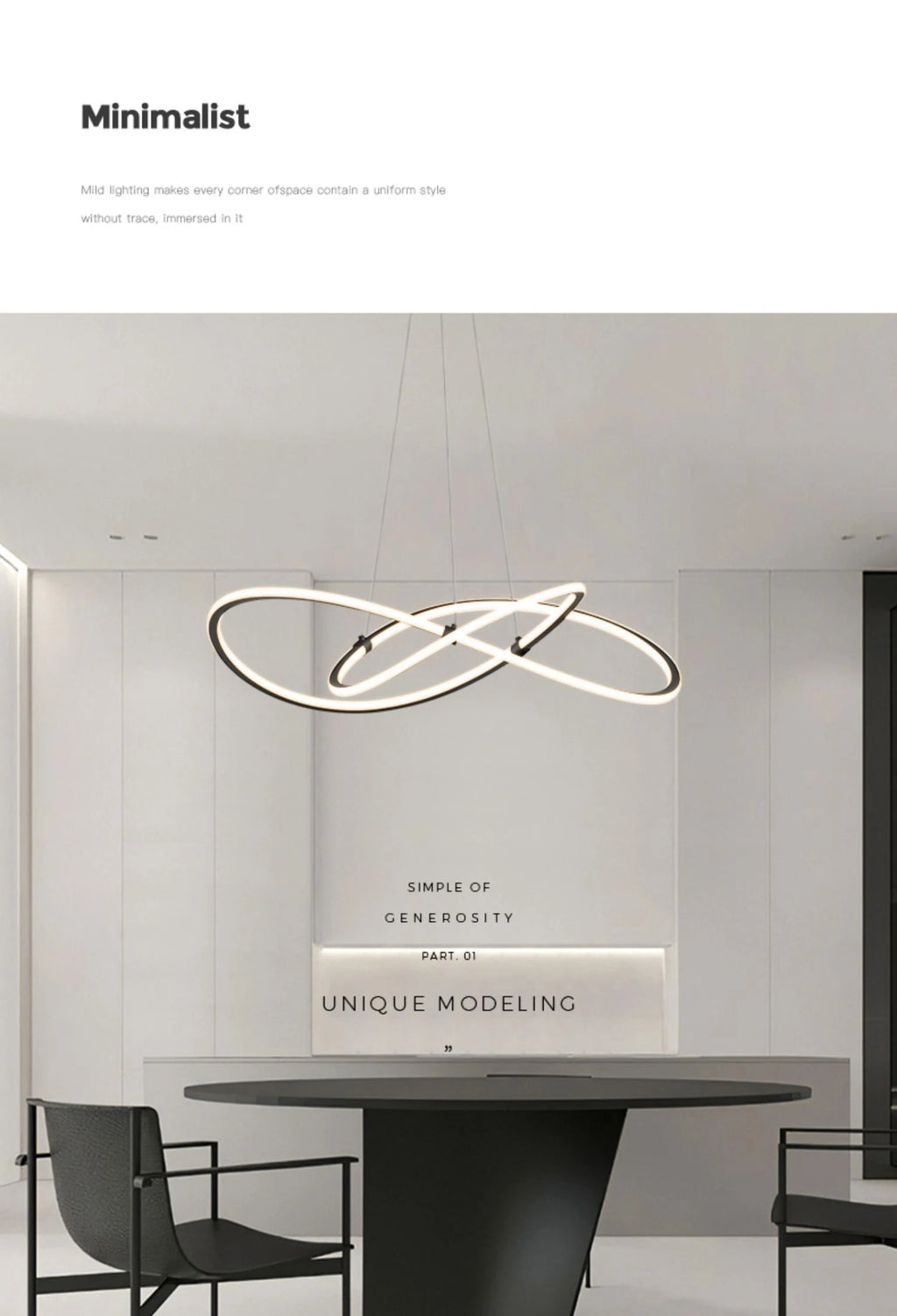 Simple Modern Ceiling Chandelier Adjustable Indoor Lighting High Brightness for Living Room Dining Room Bedroom Decor Ornament