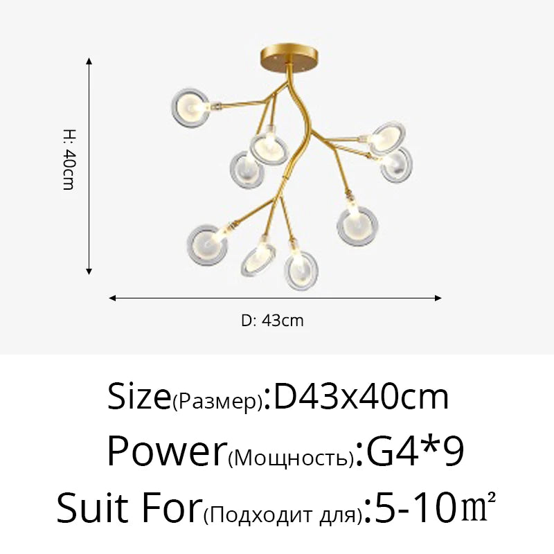 Modern LED Chandelier Living Room Bedroom Kitchen Nordic Gorgeous Firefly Lamp Home Indoor Lighting Luxurious Decor Hanging Lamp