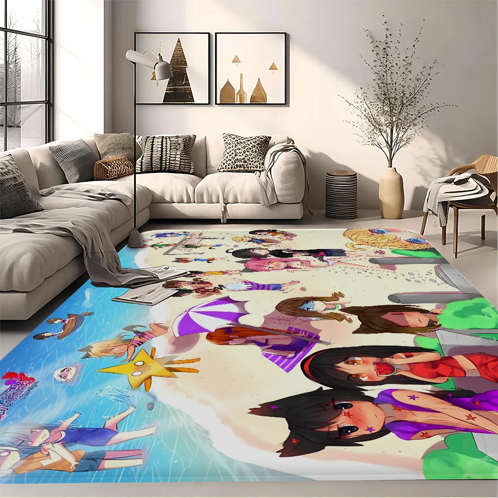 Cute Aphmau with Wings Long Rugs Cheaper Anti-slip Modern Living Room Balcony Printed Bedside Area Rugs