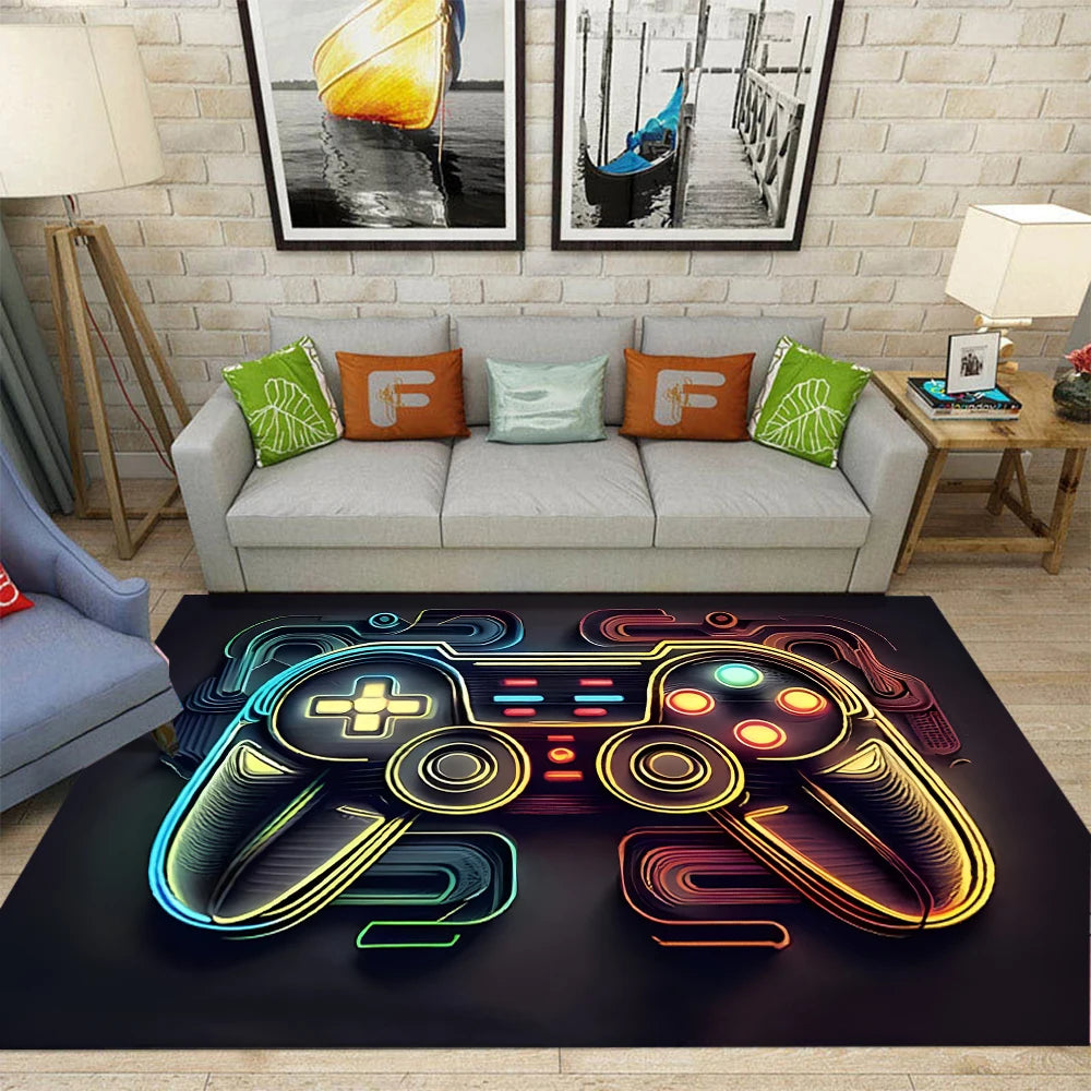 Gaming Rug for Boy Room Gamer Rug with Game Controller Carpet for Game Room Esports Room and Boys' Game-Themed Bedroom Floor Mat
