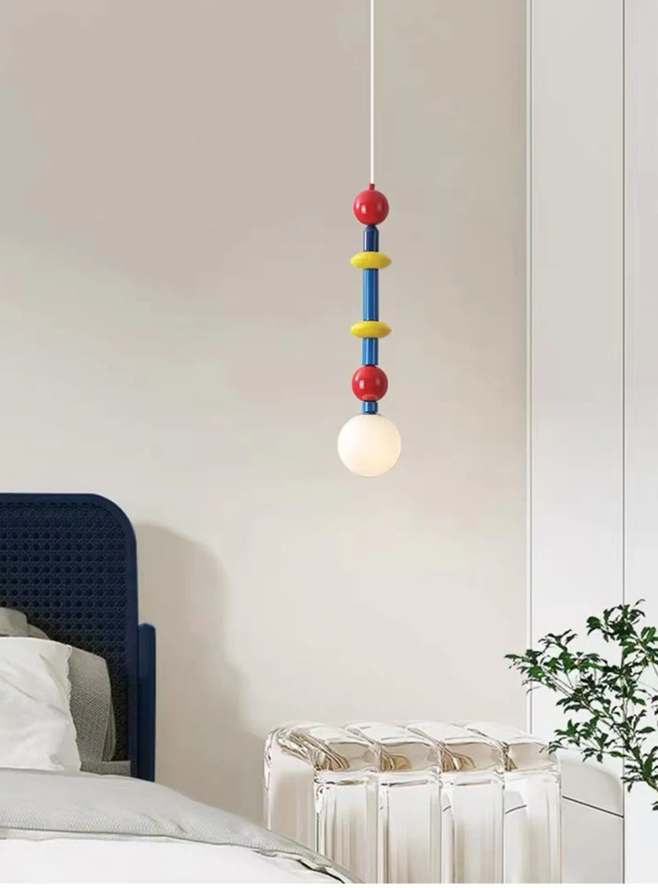 Nordic Macaron Pendant Lamp Memphis Room Pendant Light Designer Creative Glass Ceiling Lamp Children's Room Living Room Lights